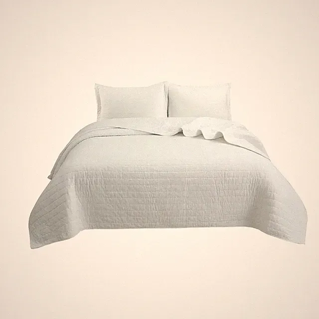 3-PCS 100% Cotton Oversized Bedspread Set Coverlet Quilt Set Stitching