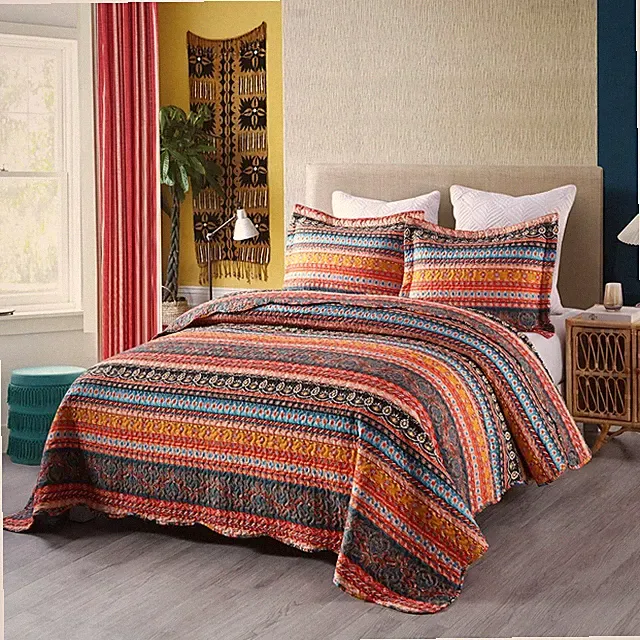 3Pc Quilt Bedspread Sets Bedding Coverlet Bedroom Floral Queen King Size, BY012