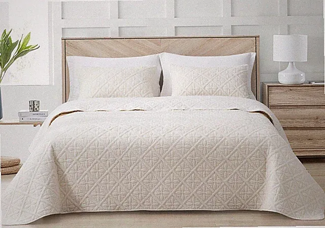 Chezmoi Collection Bethany 3pcs Floral Quilted Sherpa Blanket Coverlet Quilt Set