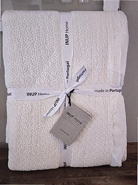 INUP Home Fine Linens Ruffle Coverlet King Size Blanket Cotton With Ruffle Cream