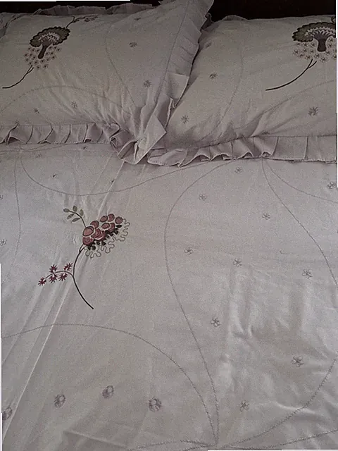 Luxury Cotton Bedspread and Two Shams Hand-embroidery, appliqué Exquisite King
