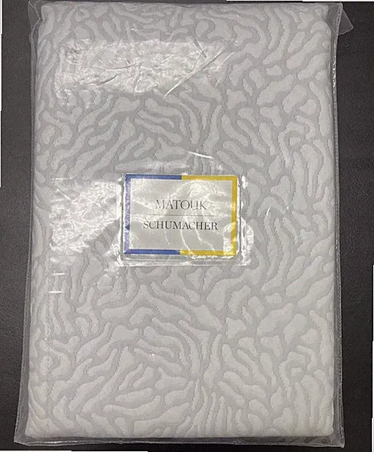 Matouk Schumacher Cora FULL/QUEEN Coverlet 100% Cotton Mineral/White