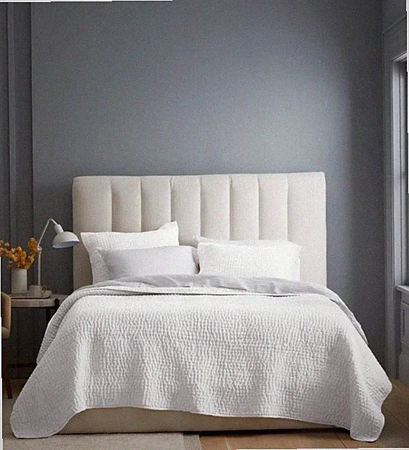 NWT QUINCE EUROPEAN LINEN COTTON STITCH QUILT ONLY FULL QUEEN DOUBLE WHITE $150
