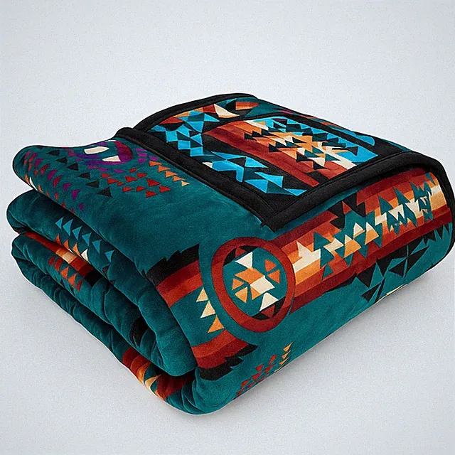 Plush Southwestern Blanket, Soft Aztec Throw with 10 Reversible Color Options