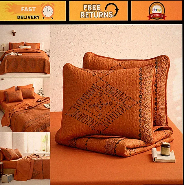 Southwestern Aztec Quilt Set - Boho Chic Rustic Farmhouse, Reversible King Size