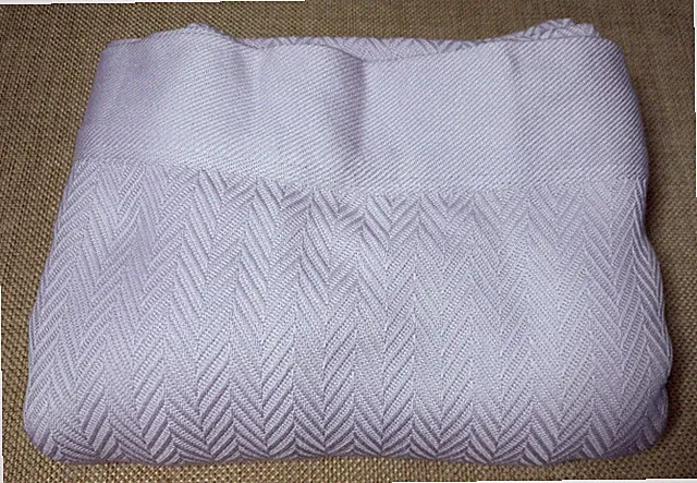 Threadmill Home Linen Blanket Lilac Queen Textured Herringbone Coverlet
