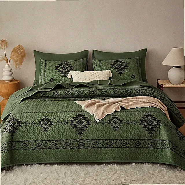 Western Quilt Set, Southwestern Aztec Country Tribal Native American Rustic Ra